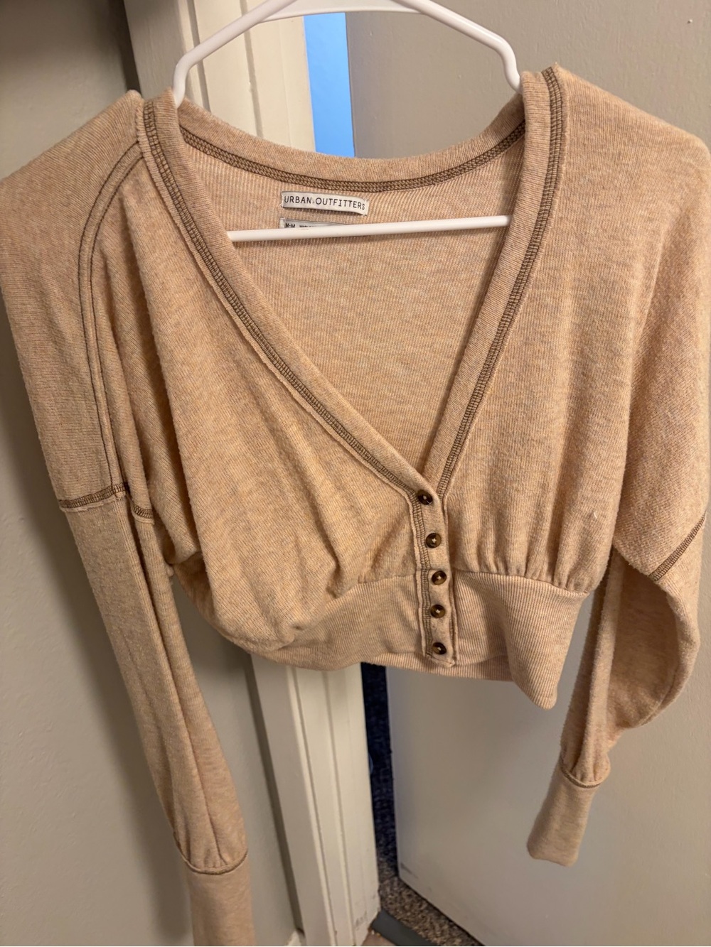 Urban Outfitters Sandstone Cropped Button-Up Cardigan - Picture 9 of 9